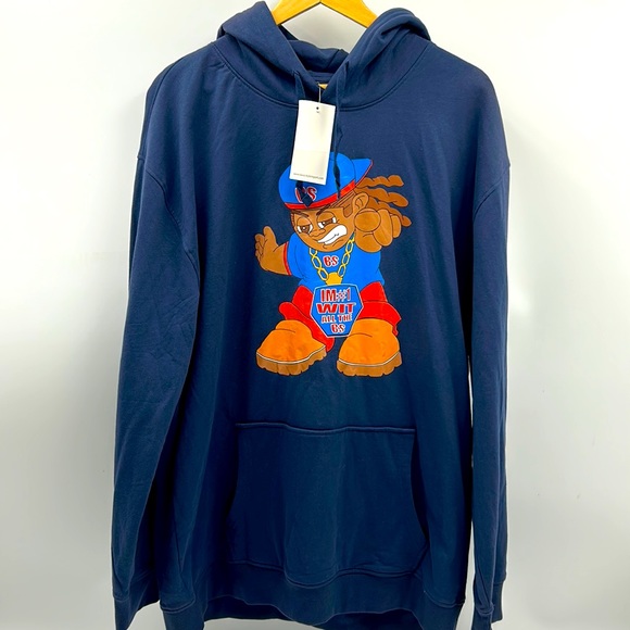 HUDI SWEATSHIRT HOODIE MENS SIZE 3XL IM #1 WIT ALL THE BS NAVY BLUE HOODIE - Picture 1 of 11